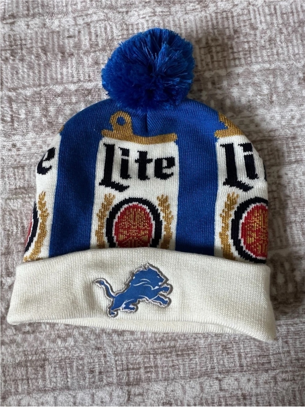 Miller Lite and Detroit Lions knit Men’s beanie